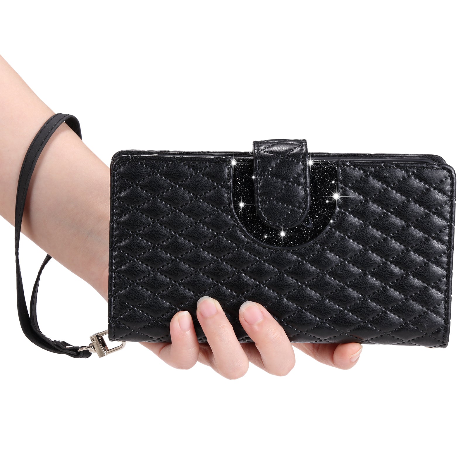 Style 012 for iPhone 11 Leather Case with Wrist Strap Rhombus Glitter Zipper Pocket Phone Cover Style 012 for iPhone 11 Leather Case with Wrist Strap Rhombus Glitter Zipper Pocket Phone Cover